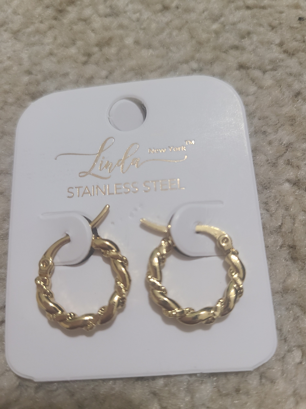 Gold Twisted Hoop Earrings